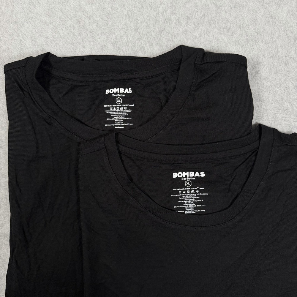 Bombas Bee Better Base Layer Shirt Lot Of 2 Mens XL Black Merino Wool Blend NWOT